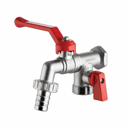 Tank faucet with washing machine outlet