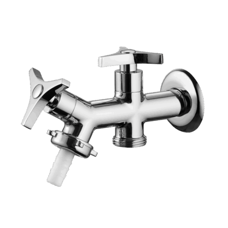 Tank faucet with washing machine outlet