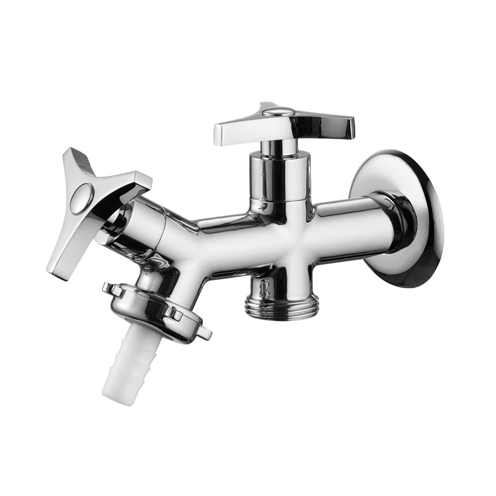 Tank faucet with washing machine outlet