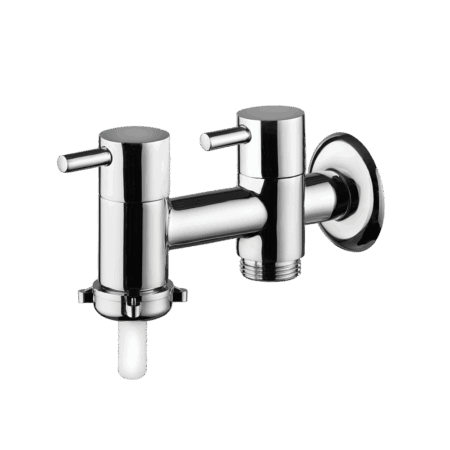 Tank faucet with washing machine outlet