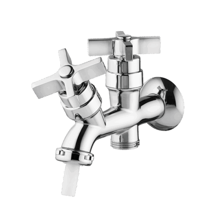 Tank faucet with washing machine outlet