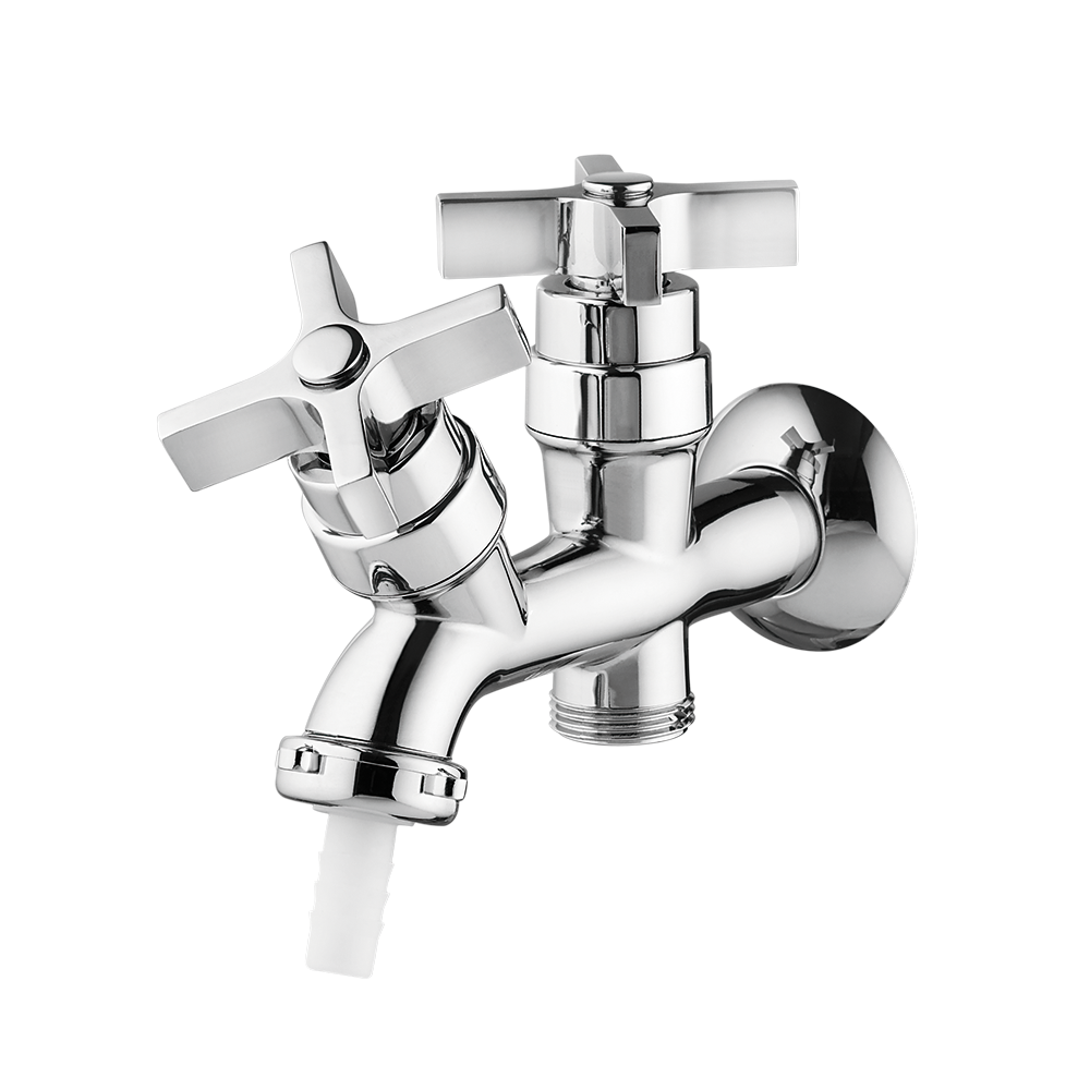 Tank faucet with washing machine outlet