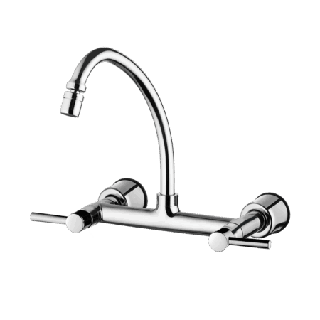 Kitchen wall mount mixer faucet - Movable spout