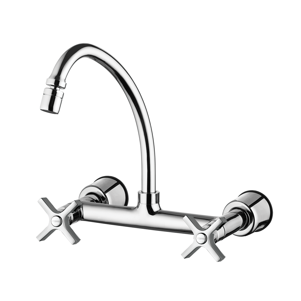 Kitchen wall mount mixer faucet - Movable spout