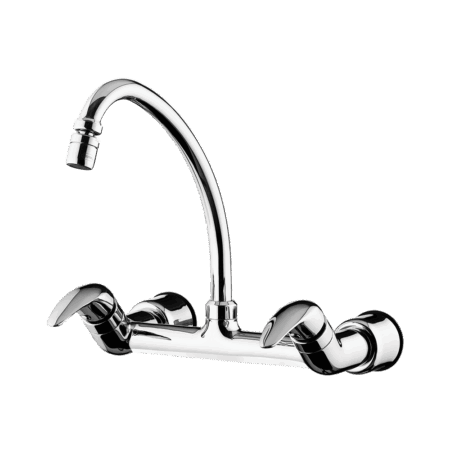 Kitchen wall mount mixer faucet - Movable spout