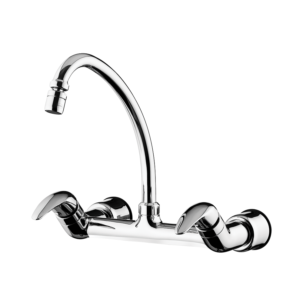 Kitchen wall mount mixer faucet - Movable spout