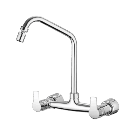 Kitchen wall mount mixer faucet - Movable spout
