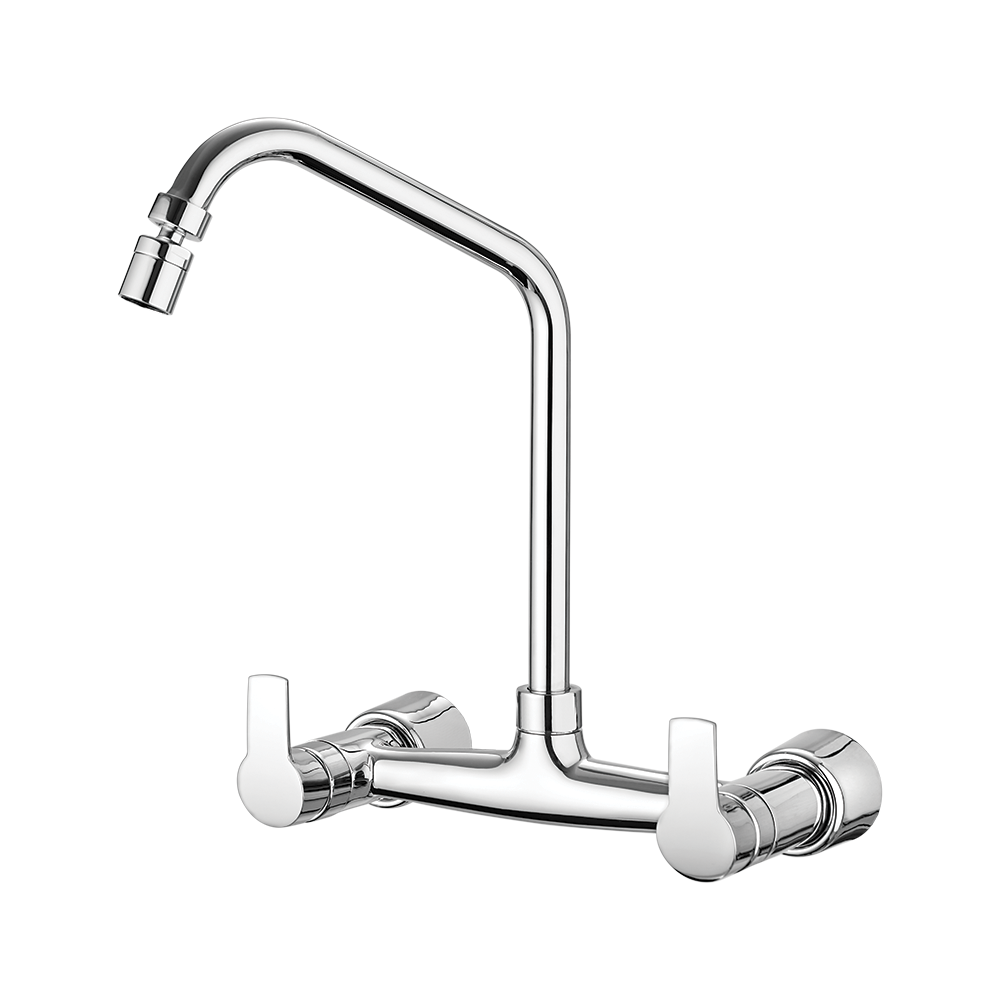 Kitchen wall mount mixer faucet - Movable spout