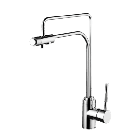 Kitchen monocontrol deck mount mixer with option for water filtered