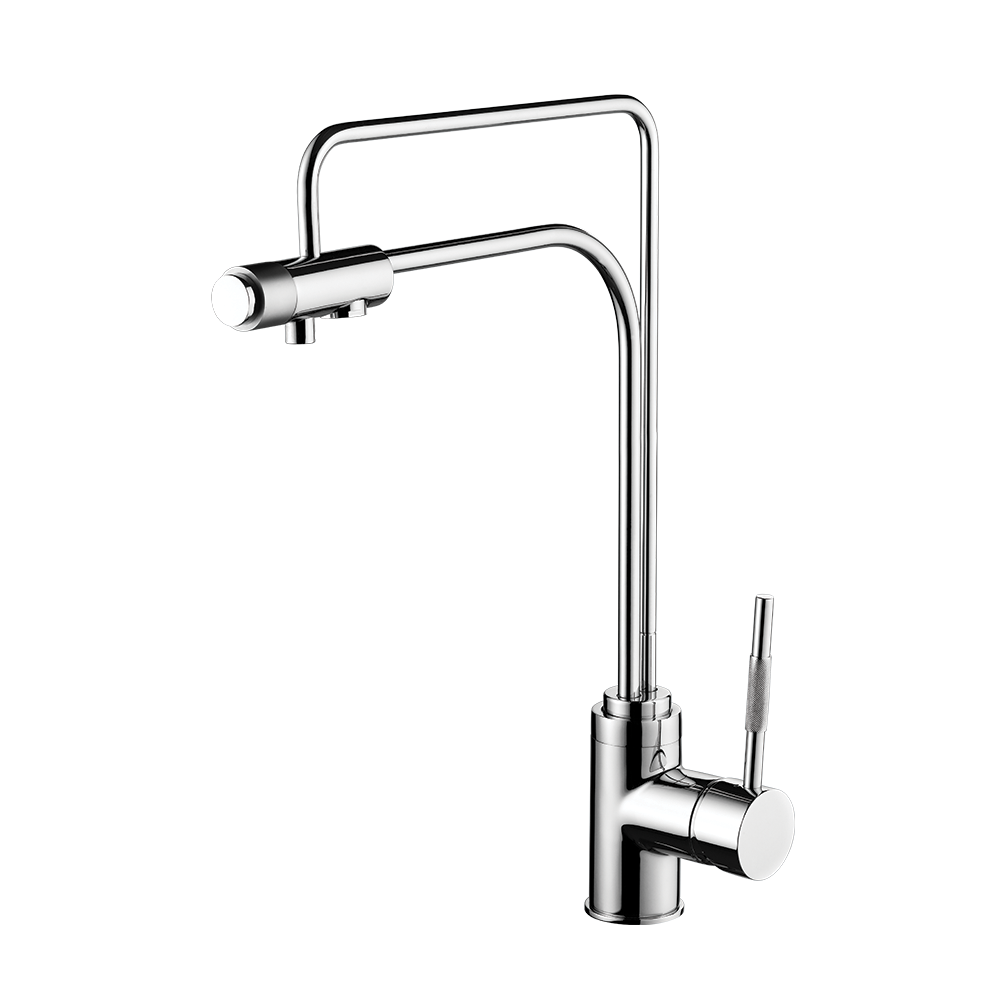 Kitchen monocontrol deck mount mixer with option for water filtered