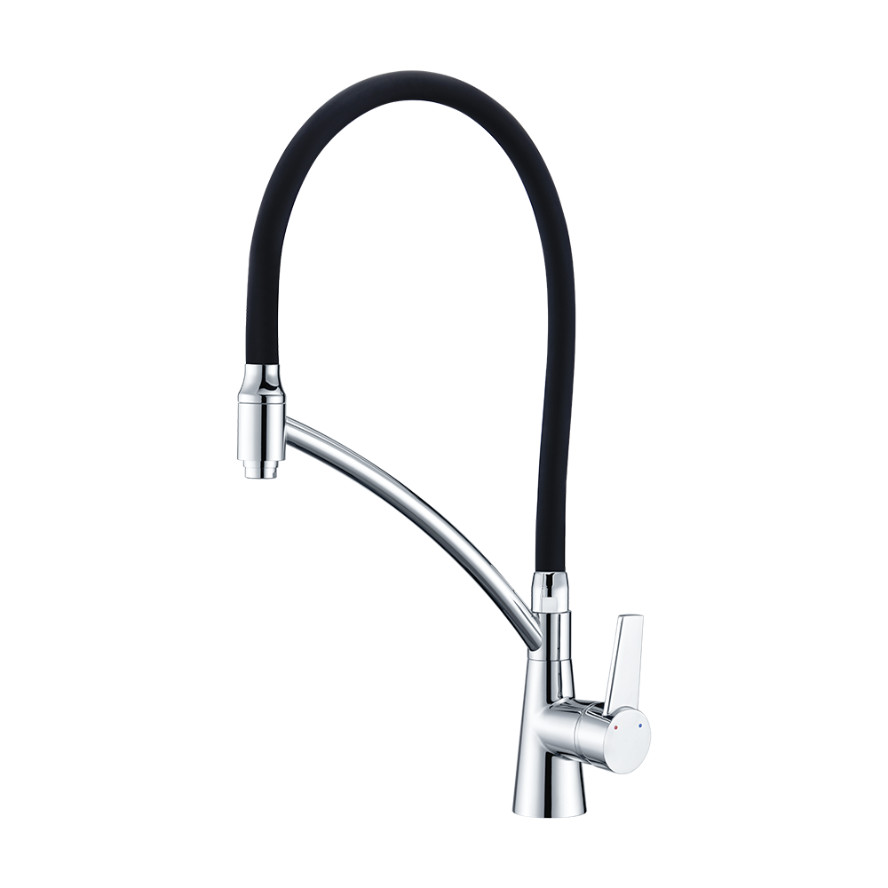 Single control mixer for table kitchen